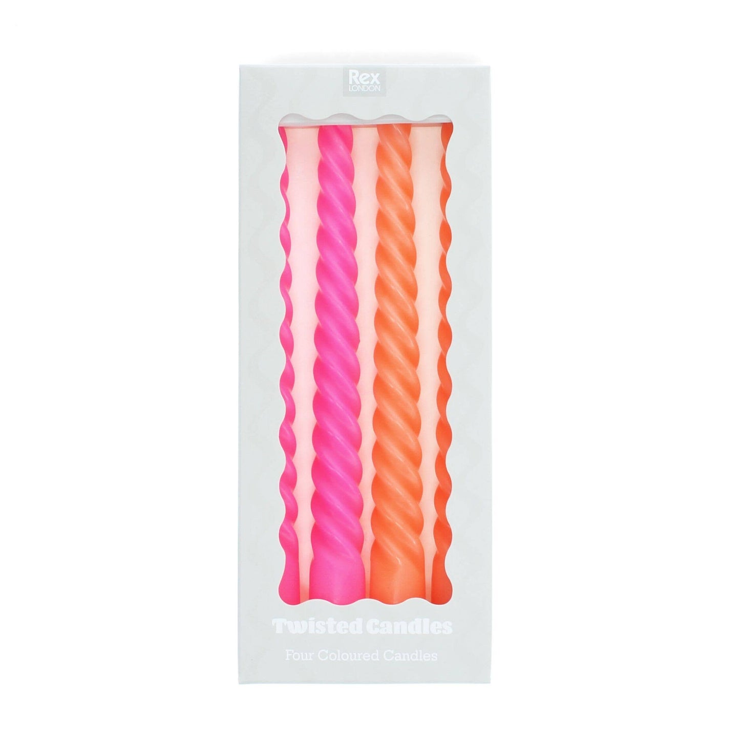 Twisted Candles - Bright Pink And Orange