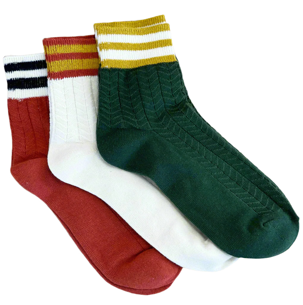 3 Pack of Varsity Stripe Socks