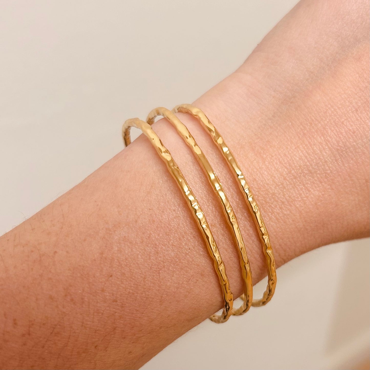 Everyday Hammered Trio Bangle