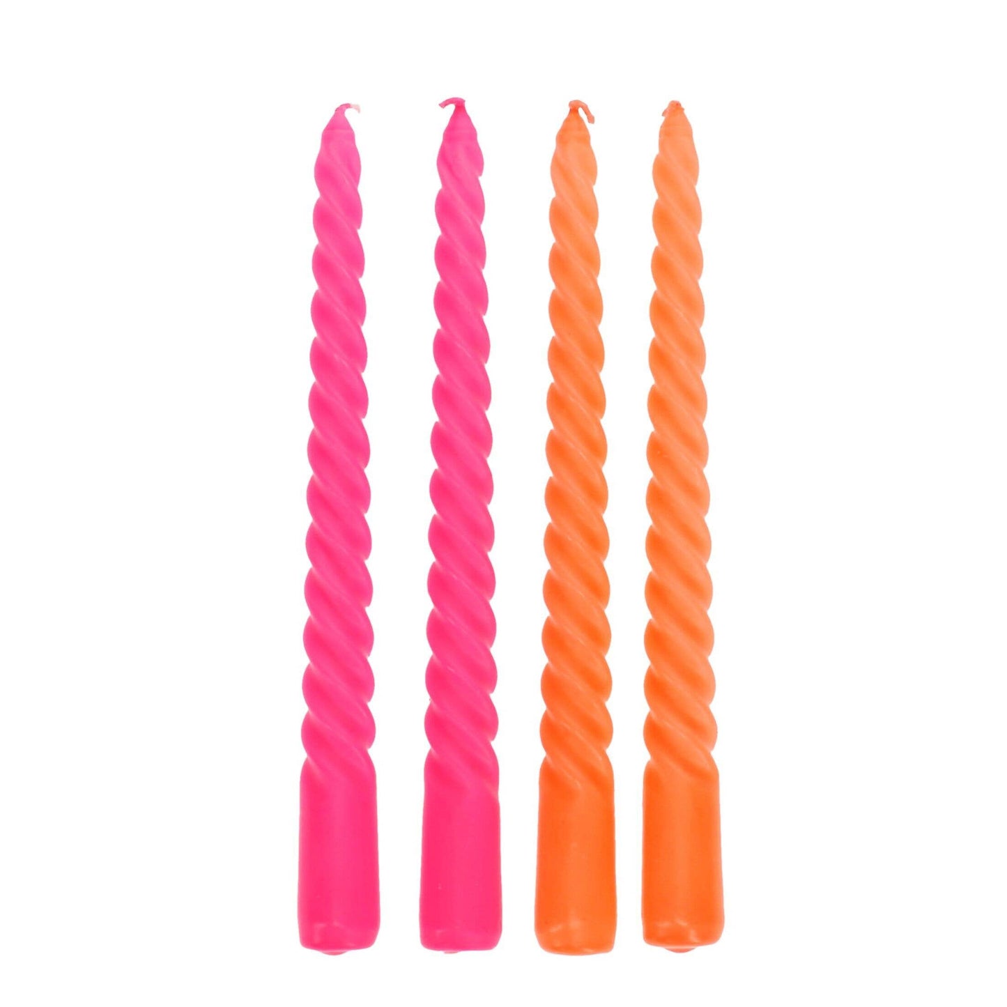 Twisted Candles - Bright Pink And Orange