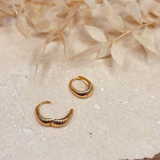 Everyday Oval Ribbon Hoop Earrings