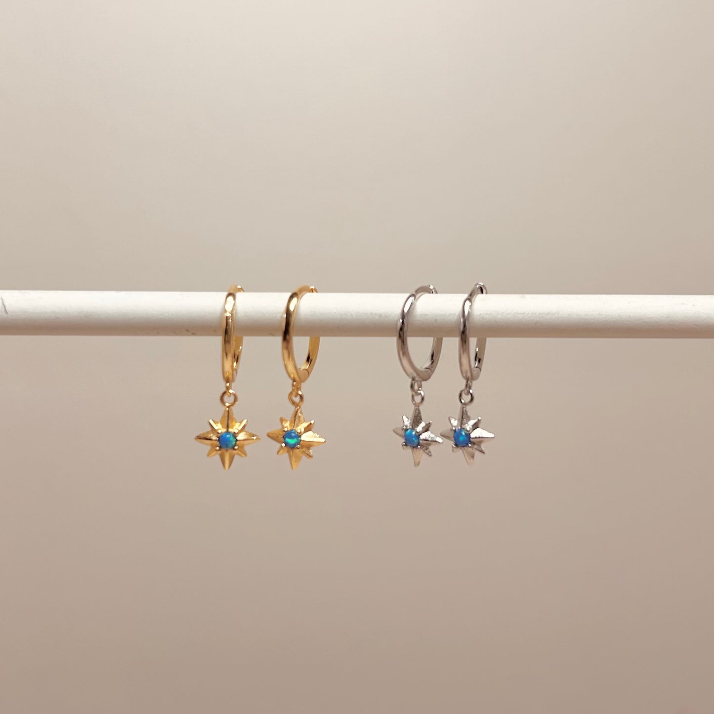 Opal Starburst Hoops