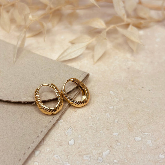 Everyday Oval Ribbon Hoop Earrings