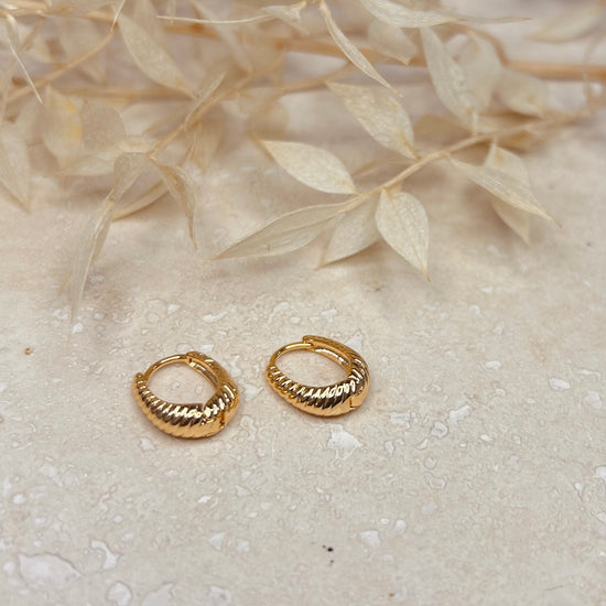 Everyday Oval Ribbon Hoop Earrings